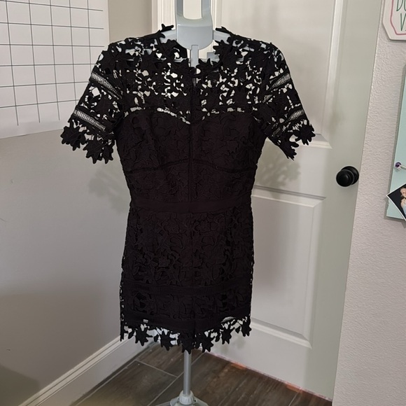 Adelyn Rae Black Lace Romper - Picture 2 of 8